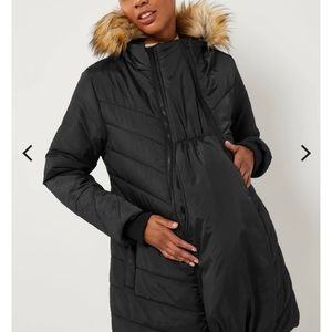 MODERN ETERNITY LEXIE 3-IN-1 FUR TRIMMED HOOD MATERNITY PUFFER COAT